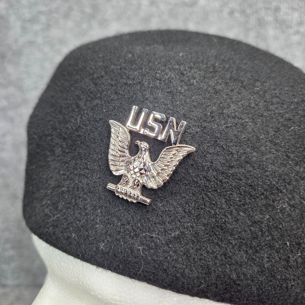 Bernard U.S. Military Caps Beret Ladies 22 1/2 Black 100% Wool Style #83268 - Picture 3 of 5